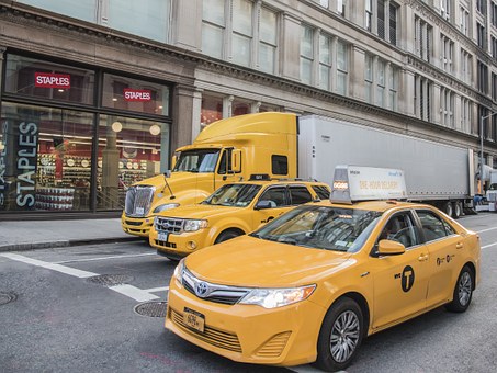 taxi on the road
