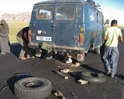 van breakdown on the road