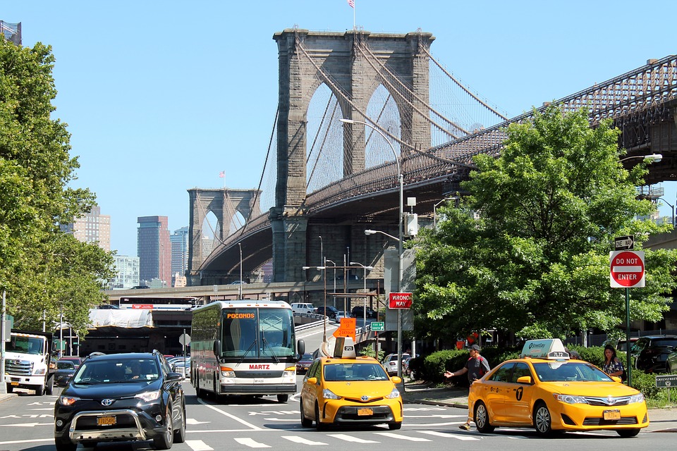 taxi cars in a city